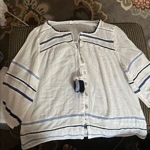 J. Jill white and blue blouse